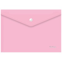 Папка-конверт на кнопке Berlingo "Starlight" (А4, 180мкм, прозрачная розовая)
