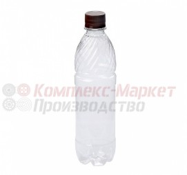 Бутылка пластиковая (500 мл, прозрачная с крышкой)