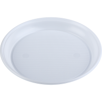 Тарелка одноразовая пластиковая (205 мм, белая)