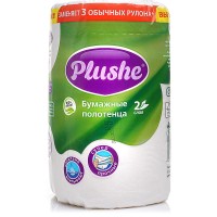 Полотенце бумажное "Plushe" Спасибо  (2-сл.,1рул/уп.,белое 30м)
