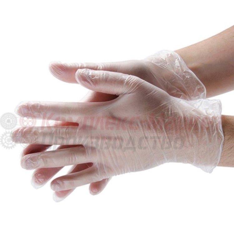 Перчатки виниловые прозрачные (размер M)