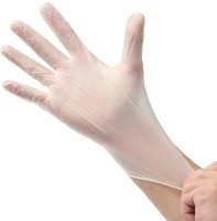 Перчатки виниловые прозрачные (размер L)