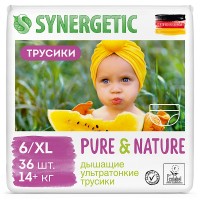 Подгузники-трусики "Синергетик" (Pure&Nature, 6/XL, 14+ кг)