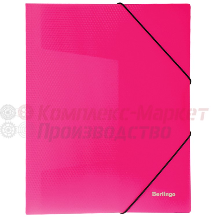Папка на резинке "Berlingo "Neon" (А4, 500 мкм, неоновая розовая)