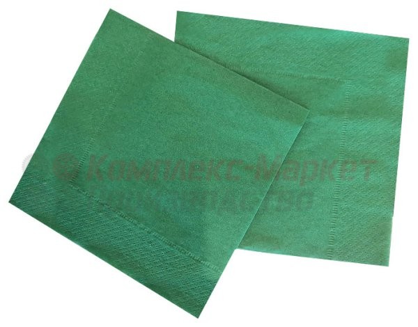 Салфетки бумажные (33х33, 200л, 2 слоя, зеленые)