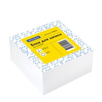 Блок для записей на склейке "OfficeSpace" (9х9х4,5см, белый)