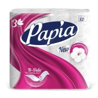 Туалетная бумага "Papia" (32 рулона, 3 слоя)