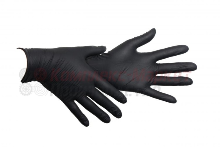 Перчатки виниловые черные (размер XL)
