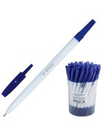 Ручка шариковая "Стамм" (синяя, 1мм, белый корпус)