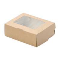 Коробка для еды с окном "ECO" (240 мл, крафт)