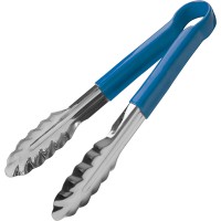 Щипцы универсальные с синей резиновой ручкой (300 мм, нерж.сталь)