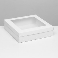 Коробка для кейтеринга, фуршета (37 х 37 х 8 см, белая)
