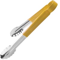 Щипцы универсальные с желтой резиновой ручкой (300 мм, нерж.сталь)
