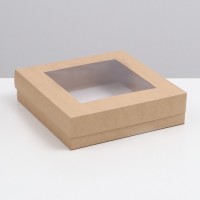 Коробка для кейтеринга, фуршета (30 х 30 х 8 см, крафт)