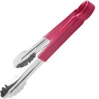 Щипцы универсальные с красной резиновой ручкой (300 мм, нерж.сталь)