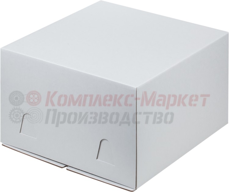 Коробка картонная для торта (300х300х190 мм, белая)