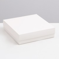 Коробка для кейтеринга, фуршета (37 х 37 х 8 см, белая, без окна)