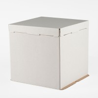 Коробка картонная для торта без окна (300х300х300 мм, белая)