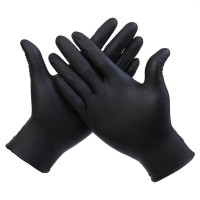 Перчатки нитриловые черные (размер S)