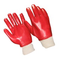 Перчатки х/б нитриловые обливные (красные, гранат)