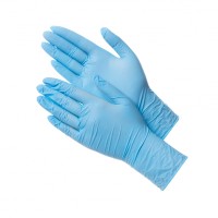 Перчатки нитриловые синие (размер L)