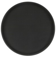 Поднос прорезиненный круглый (350х25 мм, черный)