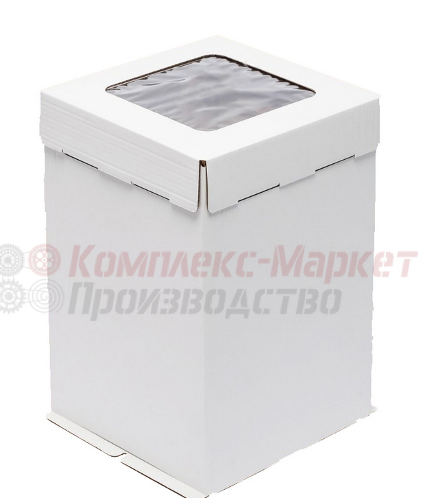 Короб картонный белый с окном "АРТ-ПАК" (360х360х400 мм, белый)