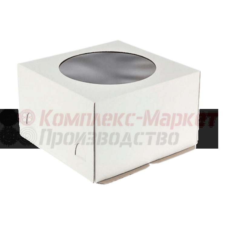 Короб картонный белый с окном "Pasticciere" (300х400х260 мм)