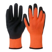 Перчатки зимние акриловые оранж. с чёрным латекс.покрытие (1 пара)