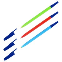 Ручка шариковая СТАММ (синяя, 0,7мм, неоновый микс)