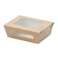 Коробка для еды с окном "ECO" (600 мл, крафт)