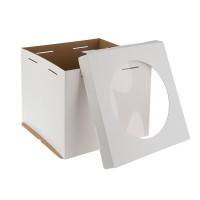 Короб картонный "Pasticciere" с окном (400х400х350 мм, белый)