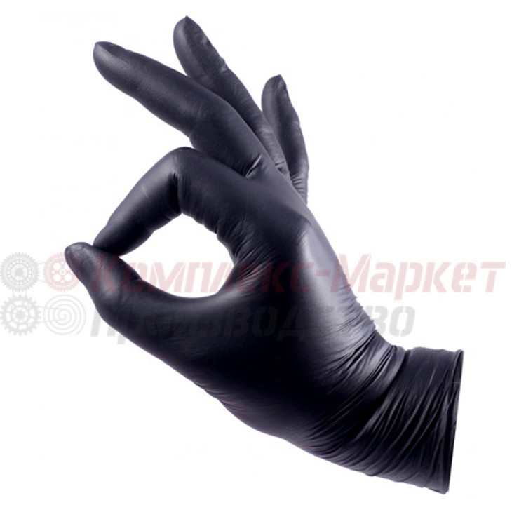 Перчатки виниловые черные (размер M)