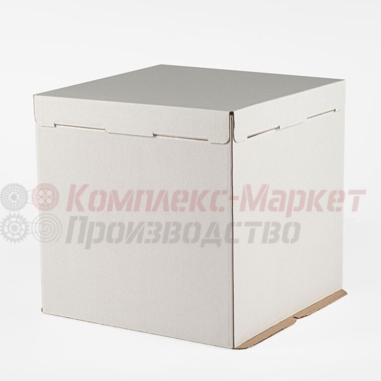 Коробка картонная для торта без окна (300х300х300 мм, белая)