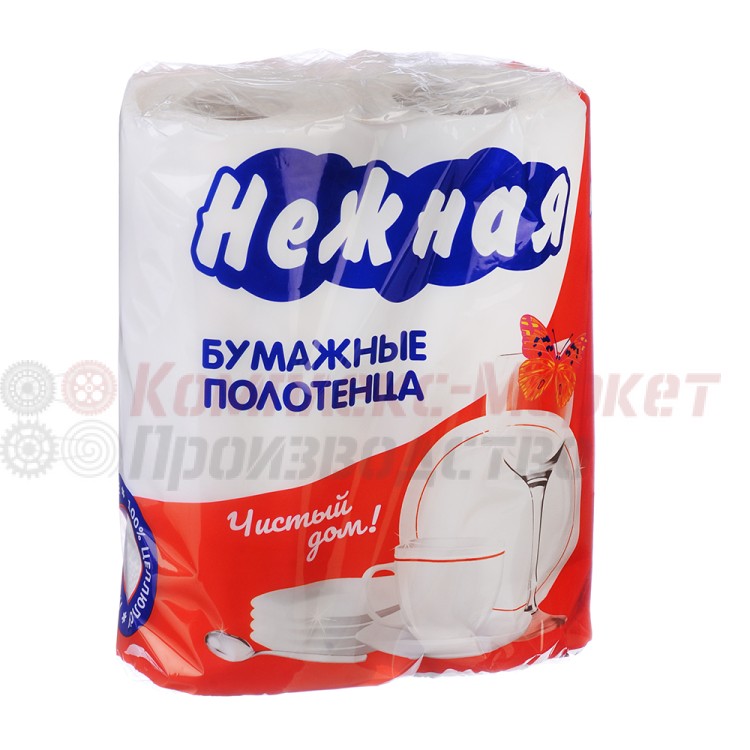 Бумажные полотенца "Нежное" (2сл, белые, 2рул)