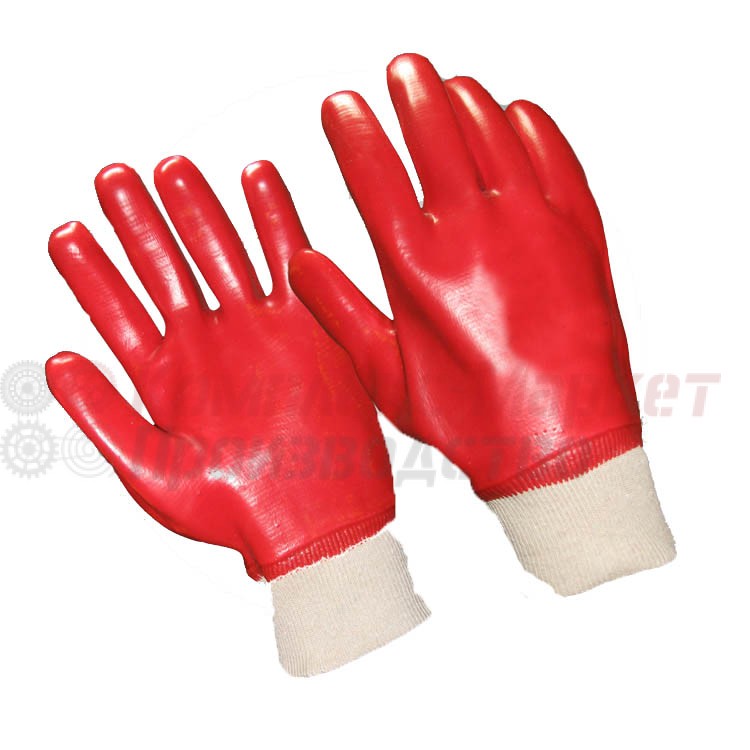 Перчатки х/б нитриловые обливные (красные, гранат)