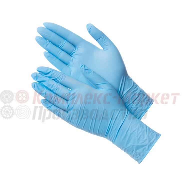 Перчатки нитриловые синие (размер L)